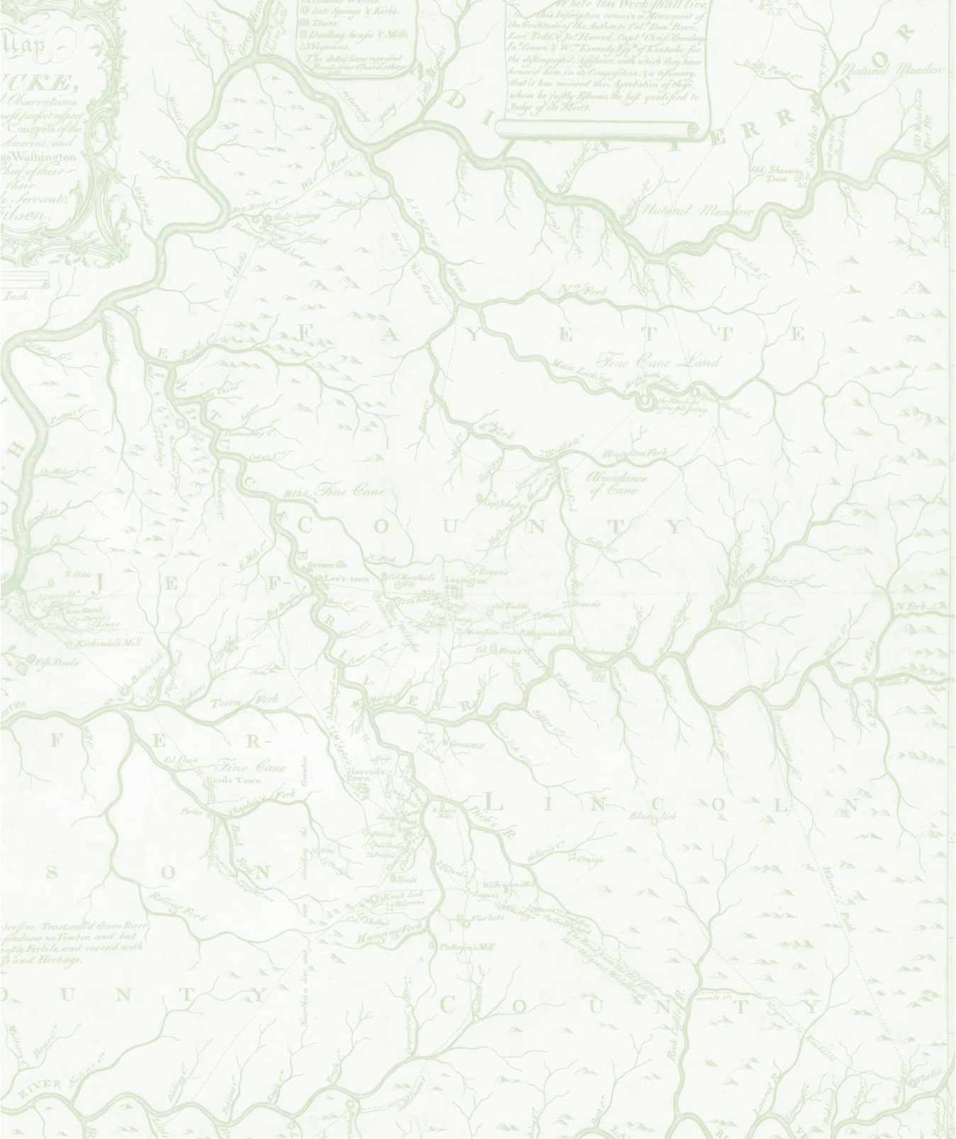 Antique black and white map of Kentucky